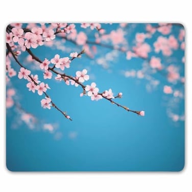 Smooffly Sakura Mouse PadLeaves and Plants Ombre Spring Japanese Sakura Flowers in Garden Park Gaming Mouse Pad