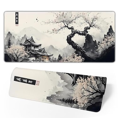 Brecoy Japanese Mouse Pad Large Japanese Desk Mat XL Anime Gaming Keyboard Mat NonSlip Rubber Base Big Extended Desk Protector for Home Office 315x118