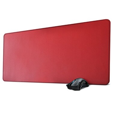 ZORESYN XL Large Mouse Pads 354x158 PU Leather Large Gaming Mousepad Desk Mat Nonslip Base and Waterproof Desktop Keyboard Extended Mouse Mat Red XLarge