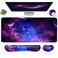 Yunoble Large Mouse Pad and Keyboard Wrist Rest Desk Pad for Keyboard and Mouse 4in1 Large Gaming Mouse Pad with Wrist Support Desk Mat for Home Office Study GameGalaxy Fluid