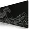 iCasso Mousepad Gaming Mouse Pad XXL Large Desk Mat Big Rubber Base Mouse Mat with Stitched Edges Computer Keyboard Desk Pad for Work Game Office Home Black Wave of Kanagawa