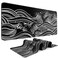 DIGSOM Gaming Mouse Pad Large 315 x 118 in Black and White with Stitching Edges NonSlip Rubber Base Large Mouse Mat and Keyboard Pad Sea Wave