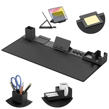 KDD Desk Pad Mat Set 6 in 1 Mouse Mat with Magnetic Desktop Storage Accessories DIY Feature for Phone and Tablet StandCup HolderPen Card HolderCable Management for Home Office Accessories