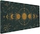 DCJJM Dark Academia Mousepad Forest Green XXL Desk Mat Gold Moon Phases Large Extended Mouse Pad Gaming Laptop Keyboard and Mouse Mat Desk Pad NonSlip Rubber Base with Stitched Edges 315x1575 in