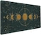 DCJJM Dark Academia Mousepad Forest Green XXL Desk Mat Gold Moon Phases Large Extended Mouse Pad Gaming Laptop Keyboard and Mouse Mat Desk Pad NonSlip Rubber Base with Stitched Edges 315x1575 in