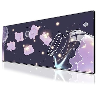 PEPYJAN Cute Anime Gaming Mouse Pad Cartoon Large Desk Mat 315x118 Inch Mousepad Extended NonSlip Rubber Base Keyboard Mat with Stitched Edges for Desk Home Office