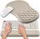 Hokafenle 2 in 1 Ergonomic Mouse Pad Wrist Support Wrist Rest for Computer Keyboard Set with Relieve Carpal Tunnel Pain Massage Bulge and Full Memory Gel Design 2In1 Set Apricot