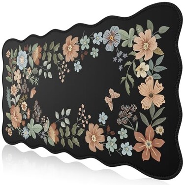 iCasso Desk Matt for Desktop Black Desk Mat Cute Desk Pad Mat XXL Large Mouse Pad for Desk AntiSlip Big Mousepad with Stitched Edges Keyboard Pad Mouse Mat for ComputerBlack