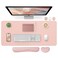 Bloss Large Desk Pad and Keyboard Wrist Rest Large Mouse Pad Keyboard PadMouse Wrist Support NonSlip Desk Mat Protector for Office Home 354157 InchesPink