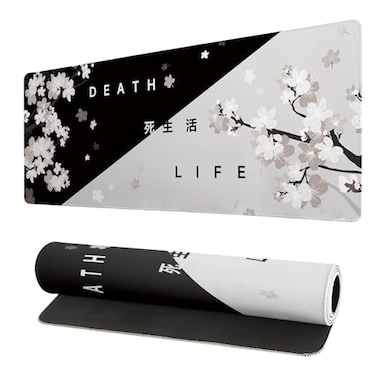 Brecoy Extended Gaming Mouse Pad Large Gaming Mouse Waterproof with Stitched Edges NonSlip Desktop Pad for Home and Office Level Up Your 315x118 Inch Black and White Life