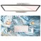QIYI Large Desk Pad Keyboard Mouse Pad Desktop Decor Waterproof PU Leather Desk Cover Protector Desk Accessories for Office Home Work Writing Gaming 315 x 157 Blue Marble