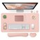 Bloss Leather Desk Pad and Keyboard Wrist Rest Large Mouse Pad Keyboard PadMouse Wrist Support NonSlip Desk Mat Protector for Office Home315157 InchesPink