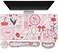 ToLuLu Gaming Mouse Pad Large Desk Mat Cute Desk Pad Protector 4in1 XXL Mousepad Keyboard Wrist RestMouse Wrist RestCoaster Set with Ergonomic Desk Pad for Home Office Computer Adorable Rose Bow