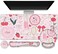 ToLuLu Gaming Mouse Pad Large Desk Mat Cute Desk Pad Protector 4in1 XXL Mousepad Keyboard Wrist RestMouse Wrist RestCoaster Set with Ergonomic Desk Pad for Home Office Computer Adorable Rose Bow