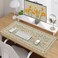 iCasso Desk Mat for Keyboard and Mouse Large Mouse Pad Desk Pad Mat AntiSlip Big Mousepad with Stitched Edges for Computer DesktopBeige