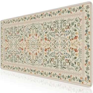 iCasso Desk Mat for Keyboard and Mouse Large Mouse Pad Desk Pad Mat AntiSlip Big Mousepad with Stitched Edges for Computer DesktopBeige