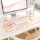 Colorful Star Large Mouse Pad PU Leather Waterproof Desk Mat Computer Gaming Mouse Pad XXL Full Desk Mousepad Non Slip Desk Pad for School Office Home 315 x 157 Wavy Flowers