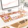 Colorful Star Large Mouse Pad PU Leather Waterproof Desk Mat Computer Gaming Mouse Pad XXL Full Desk Mousepad Non Slip Desk Pad for School Office Home 315 x 157 Retro Flowers