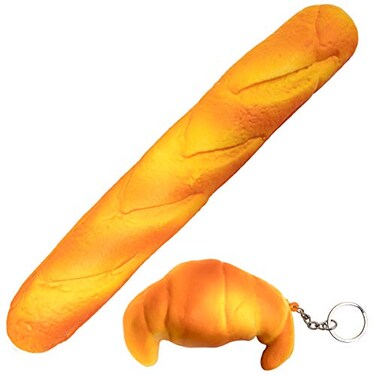 PG6 Soft Toast Bread Baguette Shape AntiSkid Keyboard Wrist Rest Support Mouse Wrist Support for OfficeComputerLaptop MacSlow Bounces Back Foam for Easy Typing Pain Relief