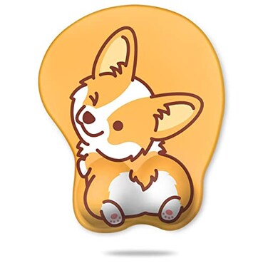HAOCOO Wrist Rest Cute Mouse Pad Ergonomic Mouse Pad with Wrist SupportNonSlip Base Corgi Butt Wrist Rest Rest EasyTyping for Gaming Office Computer Laptop PresentYellow Cute Corgi
