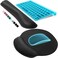 KTRIO Ergonomic Keyboard Wrist Rest and Mouse Pad with Wrist Rest Set Memory Foam Wrist Support for Typing Gaming Office and Home Use Black