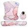 AIMSA Ergonomic Keyboard Wrist Rest and Mouse Pad with Wrist Support Set Memory Foam NonSlip Rubber Base for Home Office Easy Typing Pain Relief Pink Purple Marble