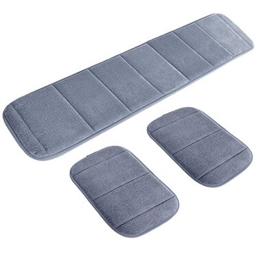 AUHOKY 2 Sets Ergonomic Computer Wrist Pad Long Short Size Combination Keyboard Rest Elbow Support Mat for Office Desktop Working Gaming Memory Foam Relieve Elbow Pain Gray