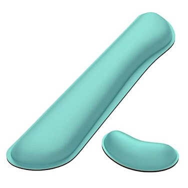 Dapesuom Enlarge Keyboard Wrist Rest Memory Foam Wrist Cushion for Desk Mats Support Cute Typing Pain Relief Keyboard Mouse Pad Rests Set with NonSlip Base for Gaming Laptop Office Computer Green
