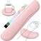 Gimars Upgrade Cleanable PU Leather Keyboard Wrist Pillow Rest Pad Enlarge Mouse Wrist Cushion Support for Office Computer Laptop Mac Durable Comfortable Pain Relief Pink