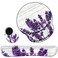 BWEGRHE Keyboard Wrist Rest Pad and Mouse Pad Wrist Rest Support Set Ergonomic Gaming Mousepad Durable Smooth Surface NonSlip Base Purple Lavender Design for Computer Laptop Home Office Cute Coasters
