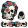 BPQOJB Keyboard Wrist Rest Mouse pad Wrist Support Set Ergonomic Gaming Mouse Pad Coaster Keyboard Wrist Support with Memory Foam for Easy Typing Pain Relief Cute Skull Flowers
