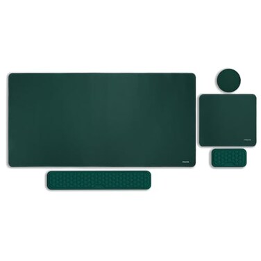 MOSISO Large Gaming Mouse PadMassage Keyboard Wrist RestMousepadWrist RestCoasterErgonomic NonSlip Base Pad SetPain Relief Easy Typing Cushion with Memory Foam for Home Office Peacock Green