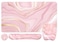 WB WEIRDBEAST Keyboard Wrist Rest Large Mouse Pad Wrist Support for Computer 4 in 1 Memory Foam Keyboard Pad Desk Mat Ergonomic Hand Rest Wrist Cushion for Home Office Gaming Pink Marble