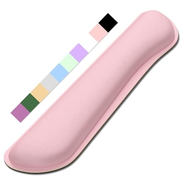 Dapesuom Enlarge Keyboard Wrist Rest Cute Memory Foam Keyboard Wrist Cushion for Computer Desk Mats Support Typing Pain Relief Ergonomic Mouse Pad Rests with NonSlip Base for Gaming Laptop Pink