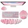 WFCYGL Cloud Wrist Rest Keyboard Pink Mouse Pad Set with Wrist Rest Ergonomic Wrist Pad Memory Foam NonSlip Base Cute Gradient Wrist Support for Computer Laptop Gaming Home Office Relief Typing Pain