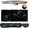 Jinaply Keyboard Mouse Pad SetLarge Gaming Mouse PadKeyboard Wrist RestWrist RestCoasterComputer Desk pad Set Wrist Support for Office Desktop Laptop 354 x 157 Extended Desk Mat Floral