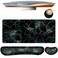 Jinaply Keyboard Mouse Pad SetLarge Gaming Mouse PadKeyboard Wrist RestWrist RestCoasterComputer Desk pad Set Wrist Support for Office Desktop Laptop 354 x 157 Extended Desk Mat Floral