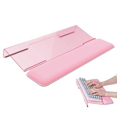 Laborio Computer Keyboard Wrist Rest Stand for Desktop Keyboard Holder for Easy Typing with Wrist Pad for Office Desk Home School Pink