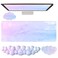 WFCYGL Cloud Mouse Pad and Keyboard Wrist Rest 4PCS Extended Large Desk Mat Pad Set Memory Foam NonSlip Ergonomic Gaming Mouse Pad Wrist Support for Computer Laptop Home Office Cute Pink Blue Sky