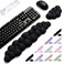 LJYZMD Silky Cloud Wrist Rest for Keyboard Mouse Memory Foam Ergonomic Support AntiSlip Base 169 Arm Rest Fits FullSized Keyboards Typing Pain Relief for Office Gaming Personalized Desktops