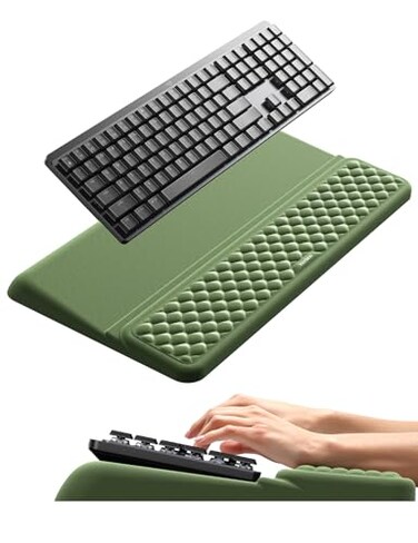 Vaydeer Wrist Rest with Keyboard Stand Computer Wrist Support Pad Ergonomic Keyboard Riser Holder Lifter Tray with Wrist Pad Soft Memory Foam Desk Cushion Palm Hand Typing for Office Home School