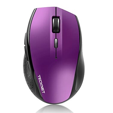 TECKNET Bluetooth Mouse 4800 DPI Wireless Mouse 2Year Battery 6 Adjustable DPI 6 Buttons Compatible with LaptopWindowsComputer Purple