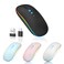 Halpilt LED Wireless Mouse A100S Rechargeable Portable Silent Mouse with Optional USB and TypeC Receiver 3Speed Adjustable DPI for PCMacLaptop Frosted Black