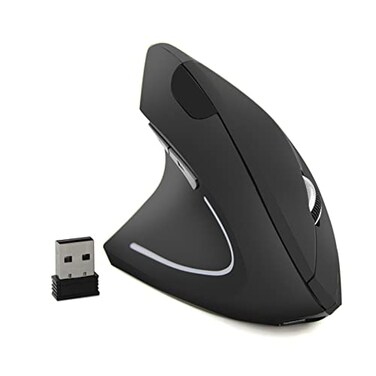 Sunffice LeftHanded Mouse Rechargeable 24G Wireless Ergonomic Vertical Mice with USB Receiver 6 Buttons Optical Vertical Cordless Mice for Laptop Computer PC Desktop Computer Notebookfor Lefty Hands