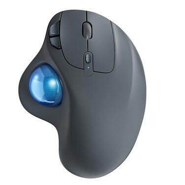 Nulea M501 Wireless Trackball Mouse Rechargeable Ergonomic Easy Thumb Control Precise Smooth Tracking 3 Device Connection Bluetooth or USB Receiver Compatible for PC Laptop Mac Windows