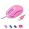 SOON GO Pink MouseComputer Mousewith 15m Pink USB Cable Compatible with Windows Linux Mac Laptop PC Desktop Ideal for Office Home Business School Kids Women