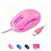 SOON GO Pink MouseComputer Mousewith 15m Pink USB Cable Compatible with Windows Linux Mac Laptop PC Desktop Ideal for Office Home Business School Kids Women