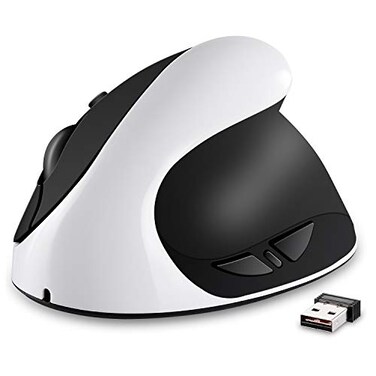 AURTEC Vertical Mouse Rechargeable 24G Wireless Ergonomic Mice with USB Receiver 6 Buttons and 3 Adjustable DPI 80012001600 White