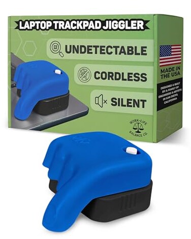 Work-Life Balance Corporation Magic Hand Trackpad Jiggler Undetectable Natural Touchpad Movement No USB No Software Patented Mechanical Mouse Mover Made in USA Keeps Laptop Screen Active Cordless Sile