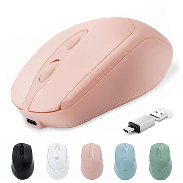 Quntee Wireless Bluetooth Mouse USBC for MacBook Air Laptop USB C Rechargeable Wireless Mouse Compatible with Mac DesktopSurface Pro Portable Computer Mice BT5230 24G USB A TypeC